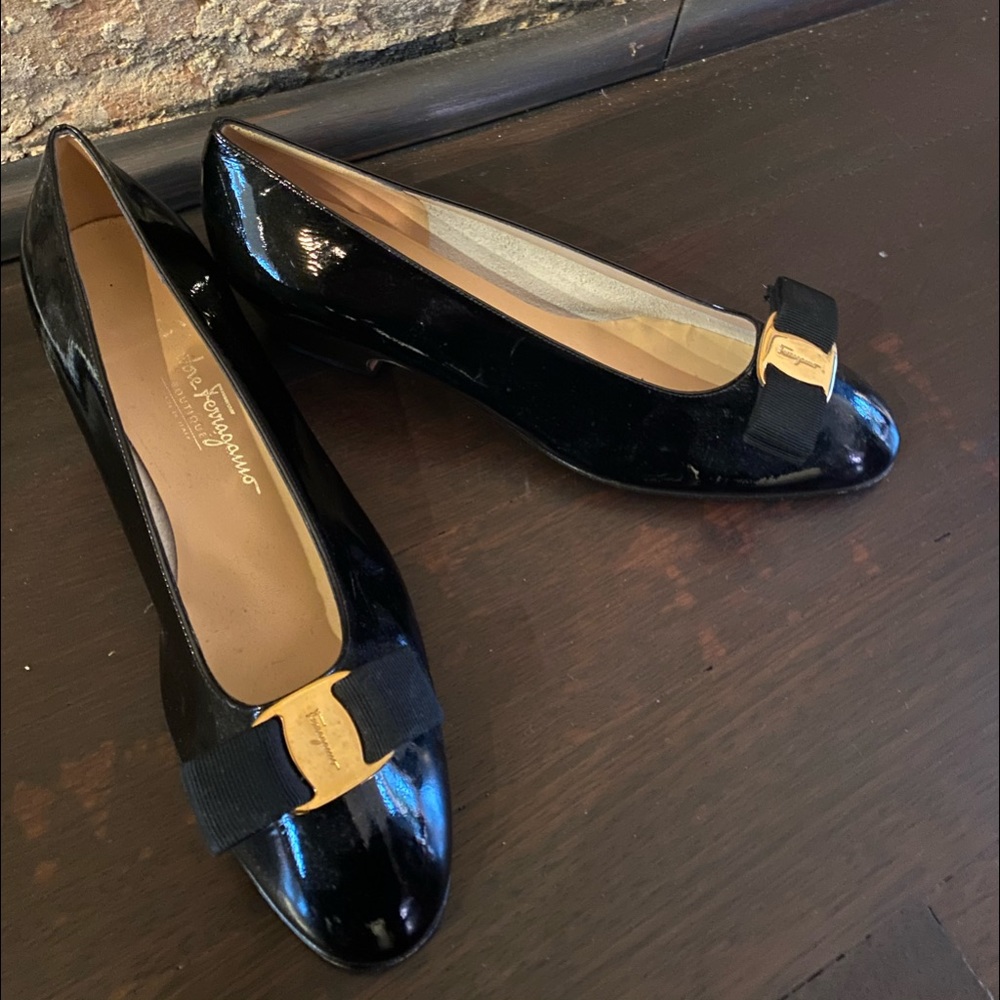 Salvatore Ferragamo Patent Leather Vara Pump